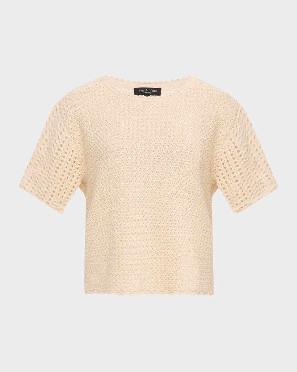 Khloe Short-Sleeve Crochet Top
